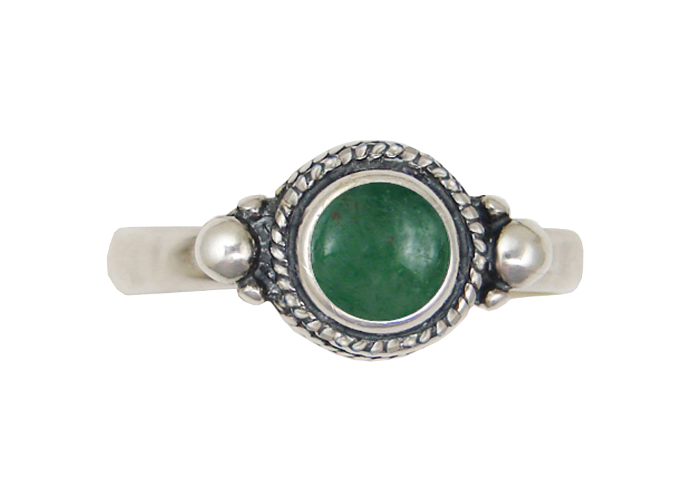 Sterling Silver Ring With Jade Size 5